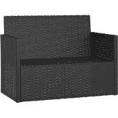 Helloshop26 - Gartenbank Terrassenmöbel Outdoor schwarz 105 cm Polyrattan