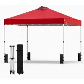 Northix 3 x 3 m roter Faltpavillon mit Sandsäcken und Heringen