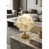 Opviq , Hochwertige Tischlampe mit Metallkörper, Ø25 cm, Höhe: 35 cm, Weiß und Antikgold, IP20, 1 x G 10 Max 5 W (Glühbirne nicht enthalten) | Modernes Design für Zuhause und Hotels.