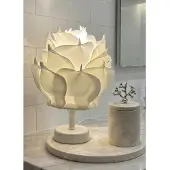 Opviq , Hochwertige Tischlampe, Metallkörper, Ø24 h:22 cm, Höhe: 30 cm, 1 x G 10 Max 5 W, IP20, Weiß, Modernes Design, Ideal für Wohn- und Arbeitsräume, Glühbirne nicht enthalten.