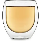 Feelino Trinkglas Jumbo | Doppelwandig | Hochwertiges Borosilikatglas | 410 ml | Unikat Transparent