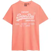 Superdry für Herren. M1012119A Koralle Vintage Fluor T-shirt (M), Lässig, Baumwolle, Kurzarm