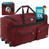 Monzana Reisetasche mit Rollen 160L Trolley Funktion Teleskopgriff 85x43x44cm Standfüße Groß XXL Weichgepäck Reisegepäck Gepäcktasche Duffle Bag