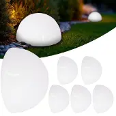 Monzana Solarlampe für Außen 6er Set LED Wetterfest IP44 Dämmerungssensor Garten Außenleuchte Hängend Solar Kugel Weiß Wand Boden Lampe Balkon Deko