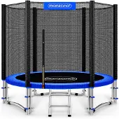Monzana Trampolin Ø 244 cm Komplettset inkl. Sicherheitsnetz Leiter Randabdeckung & Zubehör Kindertrampolin Gartentrampolin