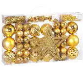 Casaria Weihnachtskugeln 66 er Set - Matt Glänzend Ø 3/6 cm Gold