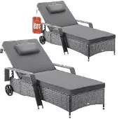 Casaria Sonnenliege mit Rollen 2er Set