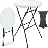 Casaria Stehtisch mit Husse Anthrazit 72 cm Set