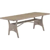 Casaria Polyrattan Gartentisch 190x90x74cm mit Ablage WPC-Tischplatte Höhenverstellbar Holzoptik Wetterfest Garten Terrasse Esstisch Gartenmöbel Creme