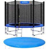 Monzana Trampolin Ø 305 cm SÜD GS Zertifiziert Komplettset inkl. Sicherheitsnetz, Leiter, Randabdeckung & Wetterplane Kindertrampolin Gartentrampolin
