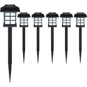Monzana Solarlampe für Außen 6er Set LED Wetterfest IP44 Dämmerungssensor Erdspieß Solar Laterne Schwarz Garten Leuchte Außenleuchte Balkon Deko