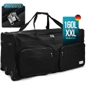 Monzana Reisetasche mit Rollen 160L 85x43x44cm schwarz