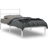 vidaXL Bettgestell mit Kopfteil Metall Weiß 100x190 cm
