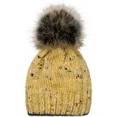 StyleBREAKER Bommelmütze "Bunt gemusterte Bommelmütze mit Glitzerfaden" 1 Stk.