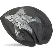StyleBREAKER Strickmütze "Feinstrick Beanie mit Sternen und Strass" 1 Stk.