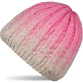 StyleBREAKER Strickmütze "Strickmütze Farbverlauf mit Thermo-Fleece", Herren, beige (beige, rosa), 84% Polyacryl PAN. 9% Polyamid PA. 7% Polyester PES., Modisch, Mützen Strickmütze