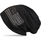 StyleBREAKER Beanie "Beanie mit USA Flagge aus Strass" 1 Stk.