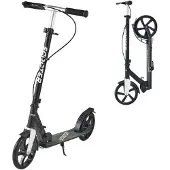 Vevor Scooter (2 Räder) für Kinder ab 8 Jahren, Cityroller Kinderroller Straßenroller mit höhenverstellbarem Lenker & rutschfestem Deck, faltbarer Tretroller bis zu 100 kg, Schwarz + Weiß