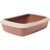 Savic Katzentoilette Iriz mit Rand - 50 cm - Starterset: Toilette rosa/rot + 12 Bag it up