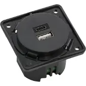 Berker USB Ladesteckdose 230 V, 2fach, 3A, A+C, Integro, anthrazit, USB A + USB C, Anthrazit, 230 V, 3 A, 1 Stück(e)