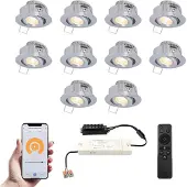 HOFTRONIC™ Sienna Smart LED Mini Einbaustrahler 12V 3W 200lm 2700K IP44 Edelstahl
