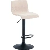 CLP Barhocker Hover mit Stoffbezug creme Material Gestell Metall matt schwarz
