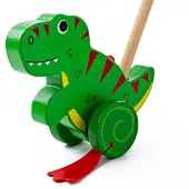 Dino Holz Schiebestab T-Rex Dinosaurier Spielzeug für Kleinkinder