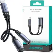 JOYROOM SY-C02, Type-C, 3.5mm+Type-C, Schwarz