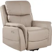 Beliani Sessel Taupe Stoff Elektrisch Verstellbar mit Armlehnen Fußablage Relaxfunktion USB-Port Massagefunktion Heizfunktion Modern Relaxsessel