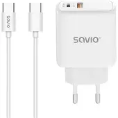 Savio LA-10 Ladegerät für mobile Geräte Handy, Telefon, Universal Weiß USB Schnellladung