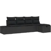 vidaXL Sofa Set mit Kissen 6 pcs Poly-Rattan