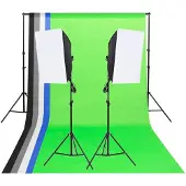 vidaXL Fotostudio-Beleuchtung-Set mit Hintergründen und Softboxen