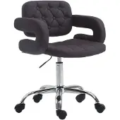 Décoshop26 - Höhenverstellbarer Drehbürostuhl mit schwarzer Stoffrückenlehne und Armlehnen BUR10435