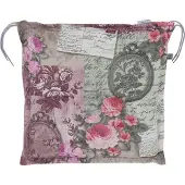 Kettler Sitzkissen Hocker Rom 0798 rosa-grau Blumen Landhaus 50x50x6 cm KETTtex