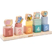 New Classic Toys Stapeltier - - Zählen und Sortieren - FSC Holz - Zahlen 1-5 - Montessori 12-48 Monate