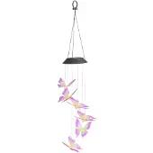 Maximex Lampka wtykowa do gniazdka Maximex Lampa solarna wisząca, motyle LED, dzwonek wietrzny, 78 cm
