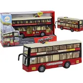 Leantoys Doppeldecker Stadtbus mit Licht und Sound Rot 1:16
