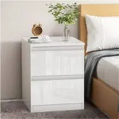 HTI Nachtschrank Kenji Hochglanz Weiss