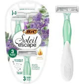 BIC Soleil Escape 3-Klingen-Damenrasierer – Lavendel & Eukalyptus, 1 Packung – 3 Stück