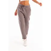 Justever Graue Damen-Jogginghose mit lässiger Passform, hohem Bund und Polarfleece-Futter – Echo