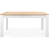 Finori Esstisch weiß und Artisan Eiche Küchentisch ausziehbar 160 - 215 cm Landhaus Stil Ausziehtisch Bergen