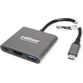 Roline Display Adapter USB Typ C - HDMI, USB 3.2 Gen 1 Typ A, Typ C PD