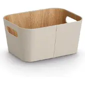 Zeller Aufbewahrungsbox, Pappe/Polyester, beige, ca. 30,5 x 23 x 15,2 cm