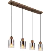 Globo Hängeleuchte MDF holzoptik dunkel, 4x E27