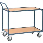 Promat Tischwagen 2 Ladeflchen L1000xB600mm taubenblau, RAL 5014 Trgf.300 kg Schiebebgel senkrecht