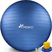 Tresko Gymnastikball Anti-Burst, mit Luftpumpe, Ø 85 cm, blau, belastbar bis 300 kg