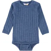 Joha Body l/ä - Wolle/Seide - Rib - Blau - - 80 - Body L/Ä