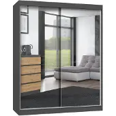 Top E Shop Topeshop IGA 160 ANT/ART A, Garderobe, 7 Regale, 2 Tür(en), Eiche, Partikelbord, Matt