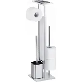 Wenko WC-Station 4in1, Edelstahl, weiß Wenko Silberfarben/Weiß