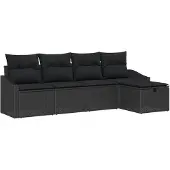vidaXL Sofa Set mit Kissen 6 pcs Poly-Rattan
